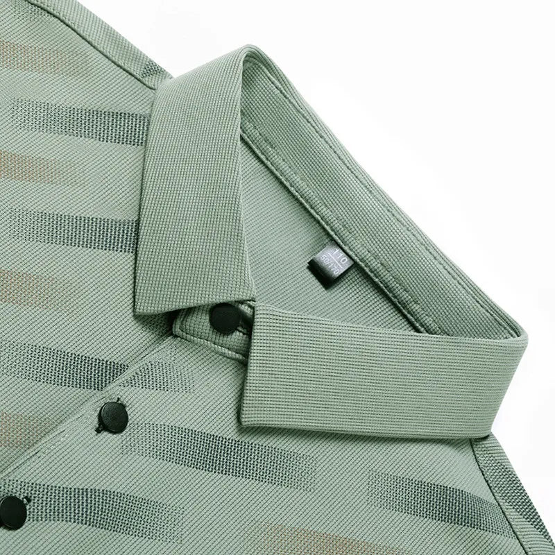 2025 New Men's Business Casual Short Sleeved Printed Polo Shirt Fashionable Breathable Comfortable and Versatile Top