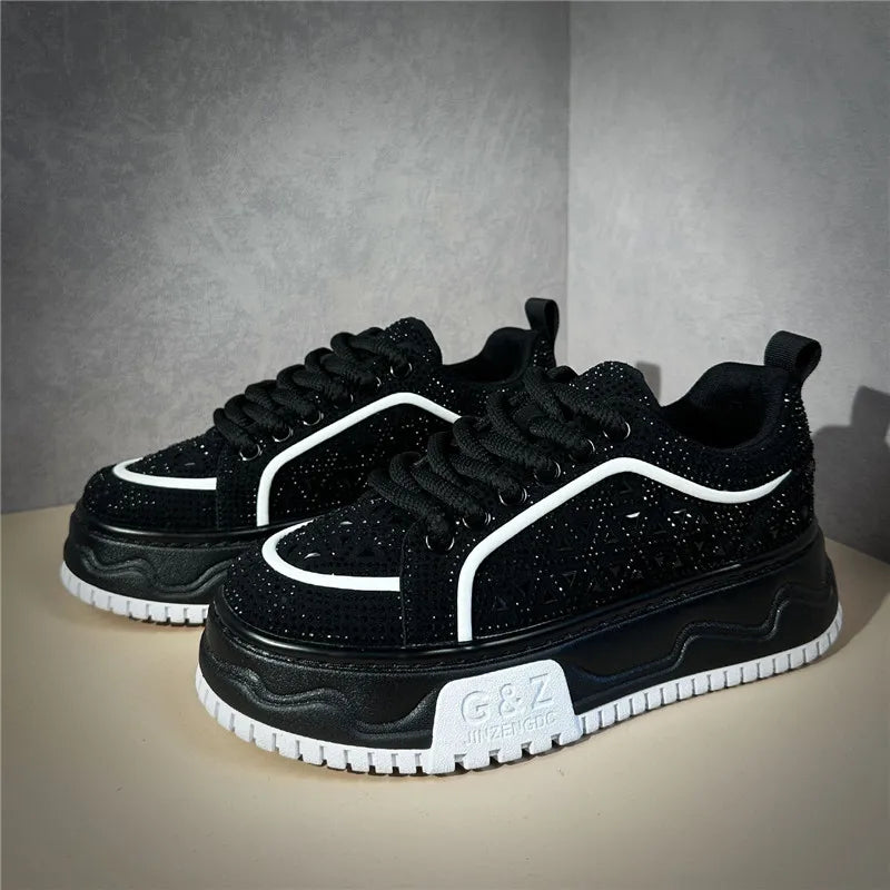 White Black Rhinestone Pattern