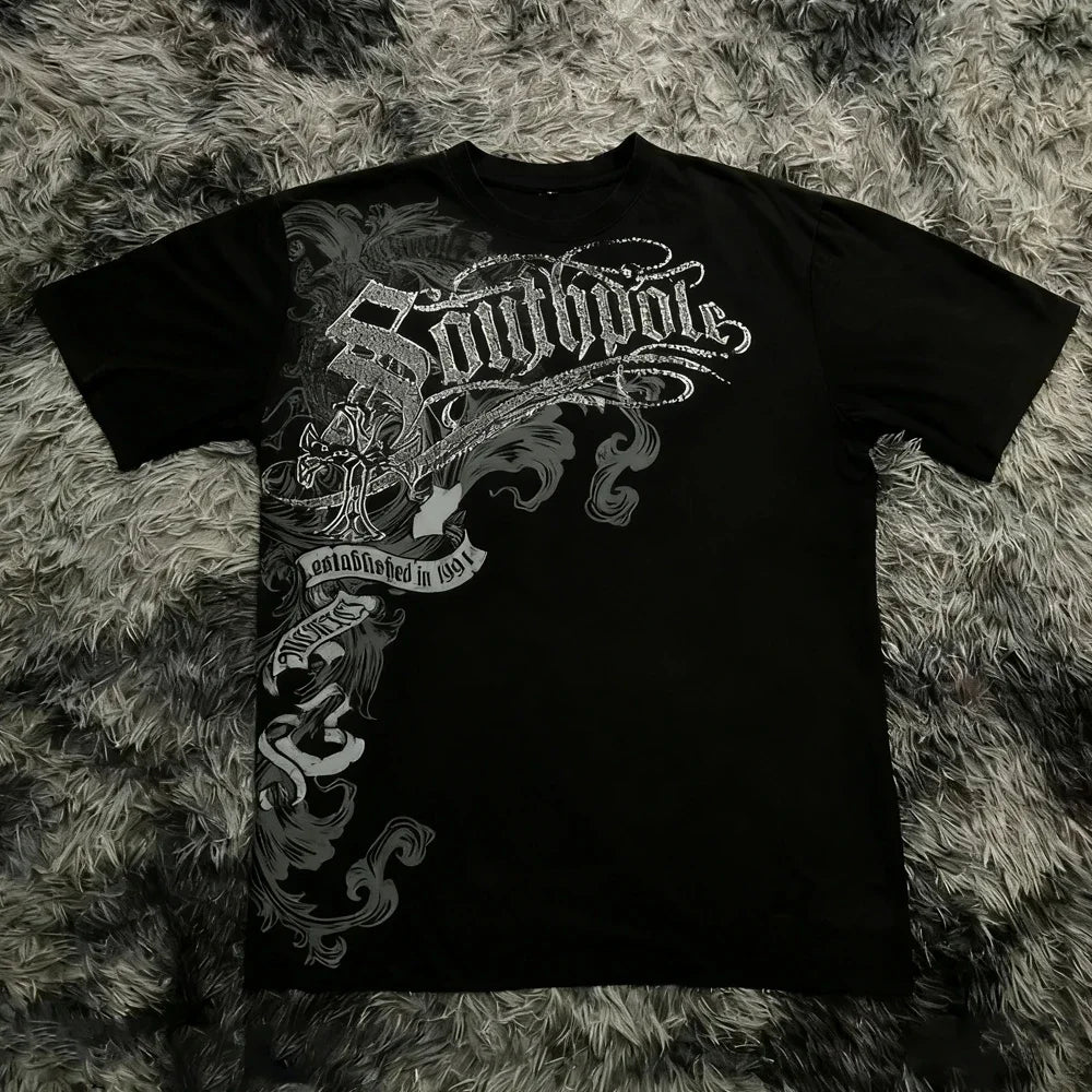 Classic Y2K Gothic Style T-shirt Print Oversized