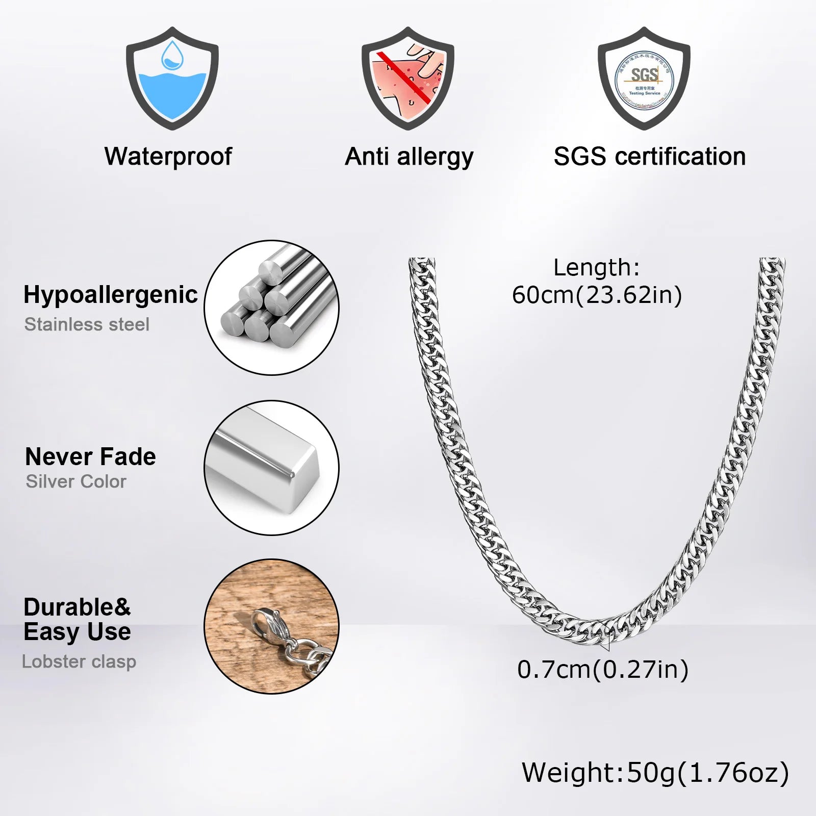 CHAIN NECKLACES 3/5/7/9mm CLB