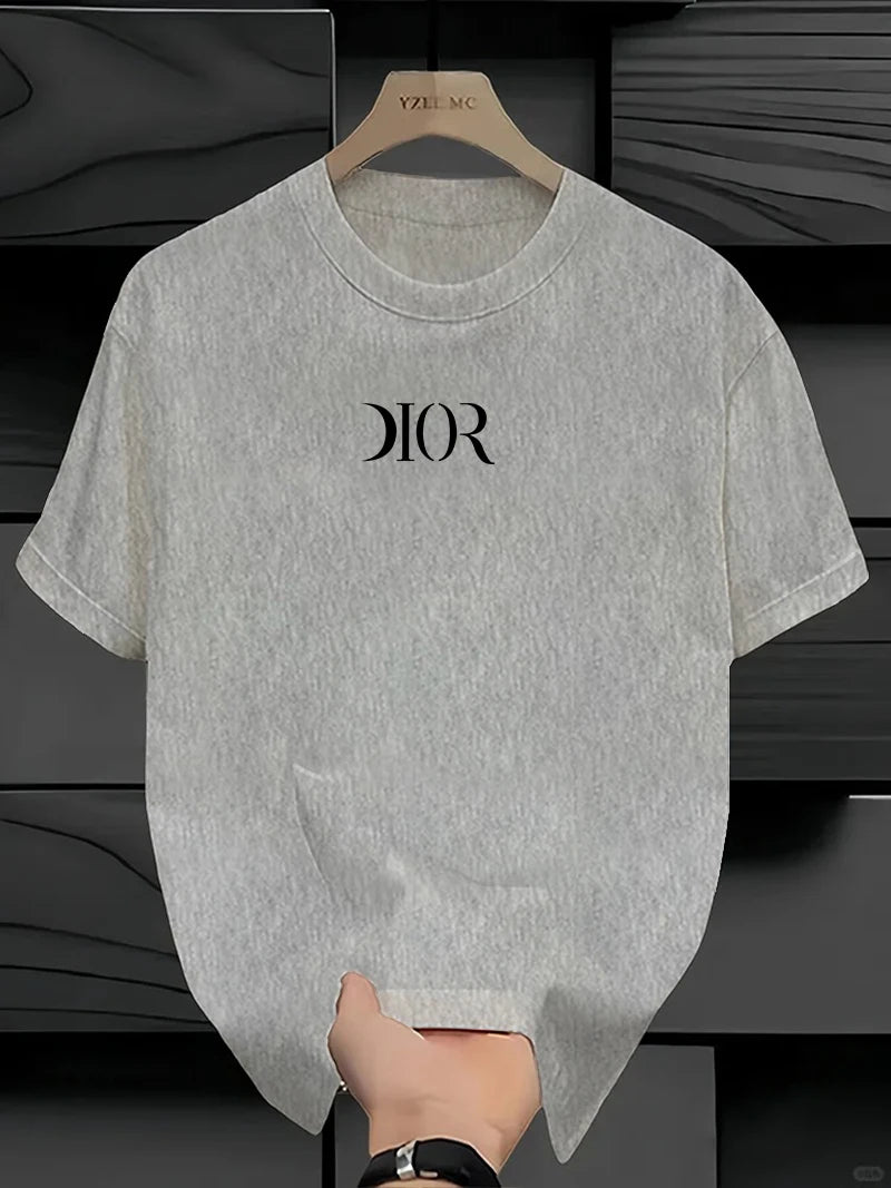 New Summe Luxury Brand T-shirt Pure Cotton Flat Print Large Size Round Neck Short Sleeve Men's and Women's Top T-shirt