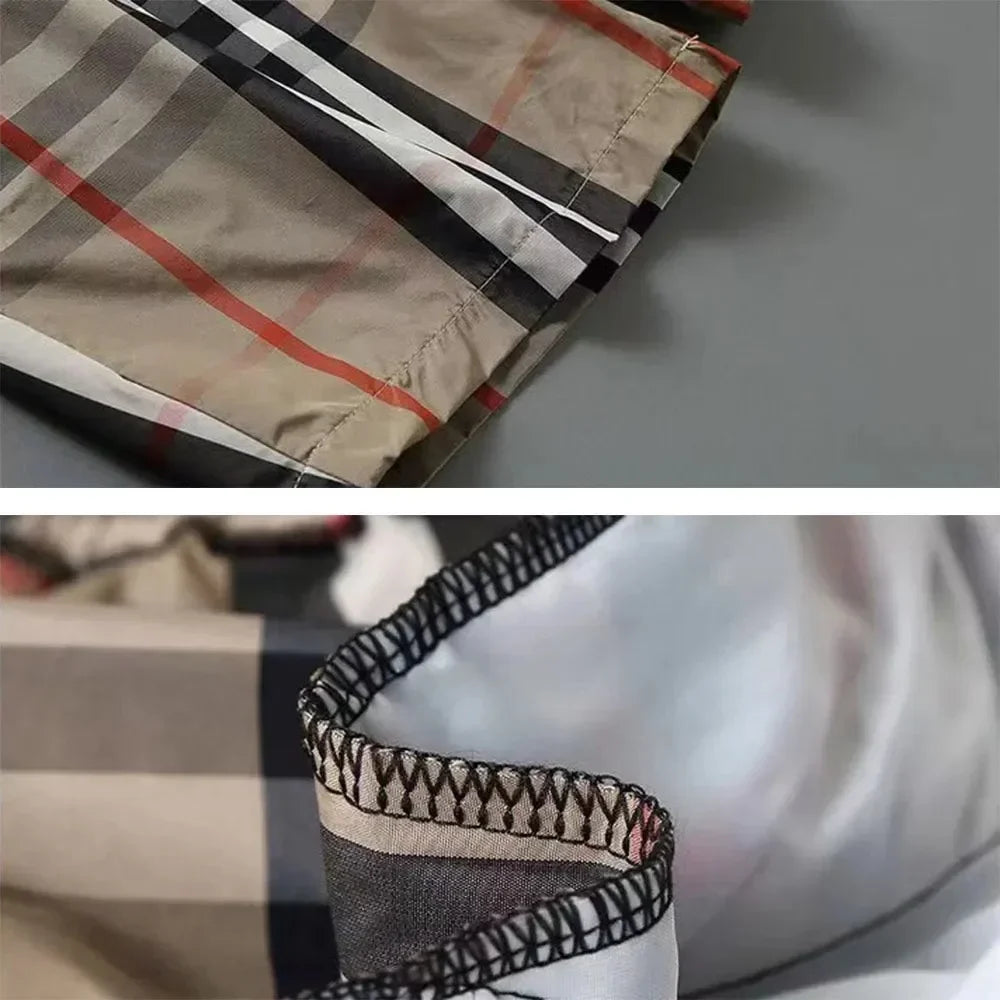 Bermuda Masculina CLB – Listrada Clássica, Secagem Rápida, Leve e Estilosa para o Verão 🌴