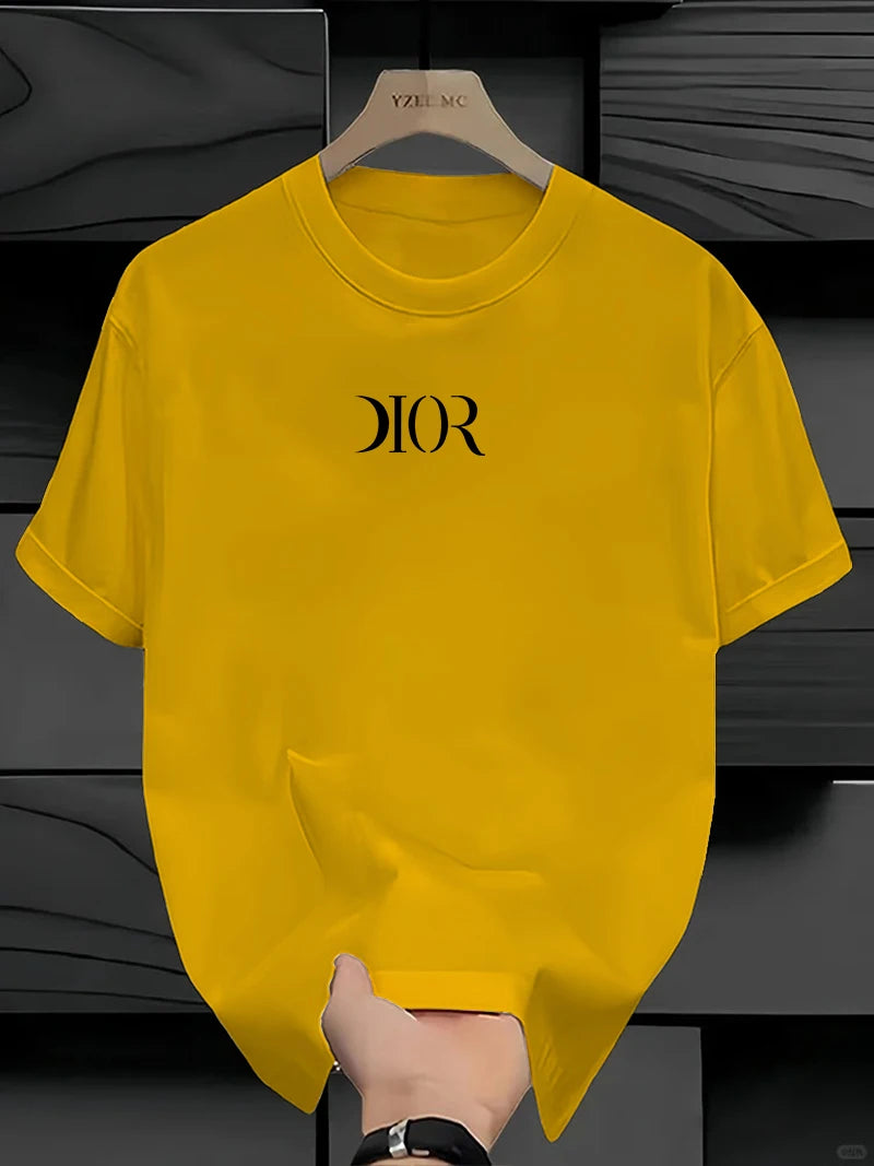 New Summe Luxury Brand T-shirt Pure Cotton Flat Print Large Size Round Neck Short Sleeve Men's and Women's Top T-shirt